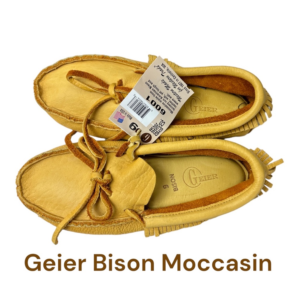 SOLD! Geier Handmade Low Top Soft Bison Moccasins-Adult Size 9 (US Mens:  8.5-9)